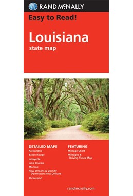 Louisiana State Map, Rand McNally Easy to Read