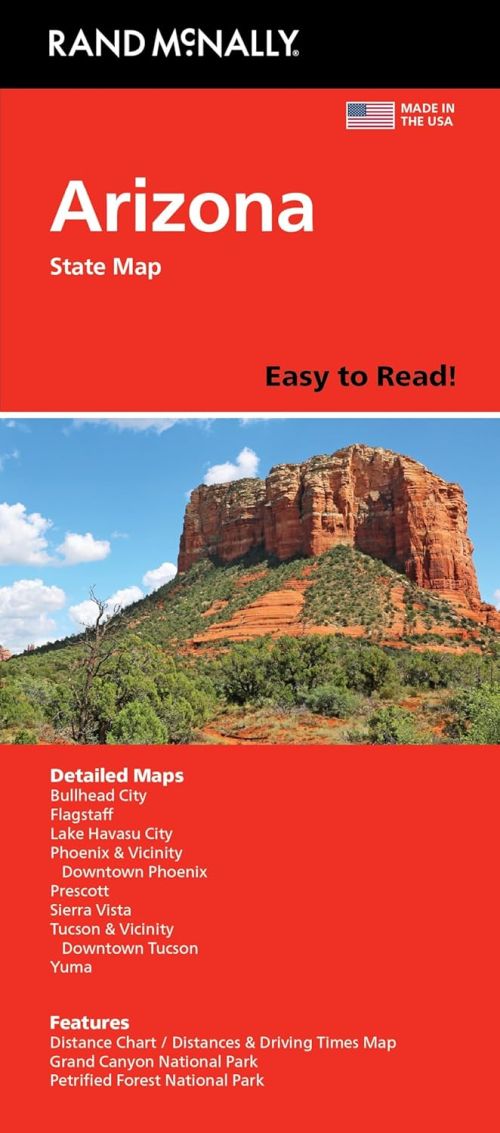 Arizona State Map, Rand McNally Easy to Read