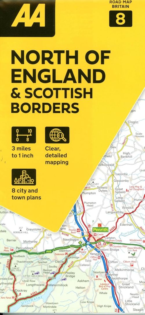 AA Road Map Britain 8: North of England & Scottish Borders