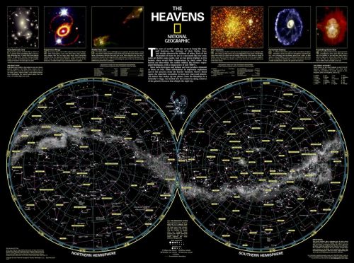 Heavens, The: Star map of northern and southern hemispheres
