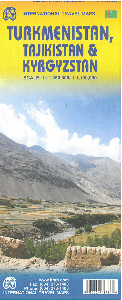 Turkmenistan, Tajikistan & Kyrgyzstan, International Travel Maps