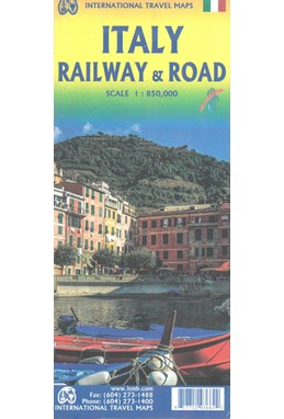 Italy Railway & Road, International Travel Maps