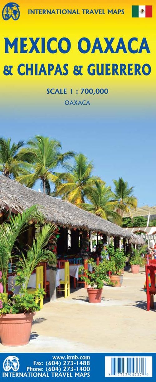 Mexico Oaxaca, with Chiapas & Guerrero, International Travel Maps