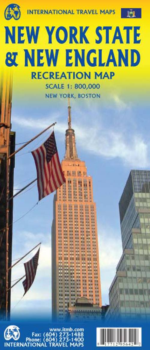New York State and New England Recreation Map, International Travel Maps