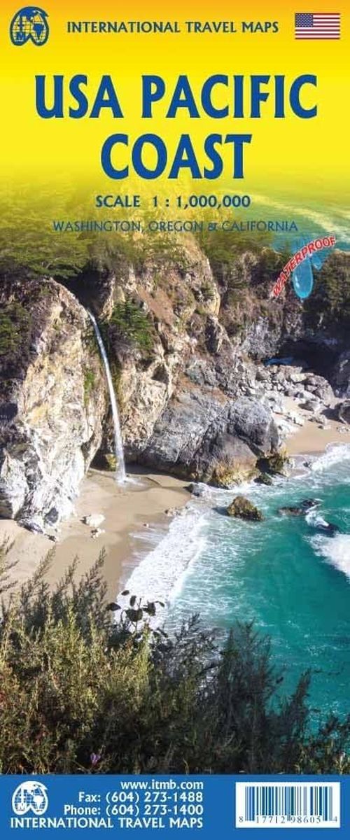 USA Pacific Coast  - Washington, Oregon & California, International Travel Maps