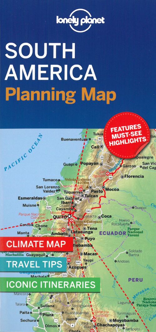 Lonely Planet Planning Map: South America (1st ed. Nov. 2019)