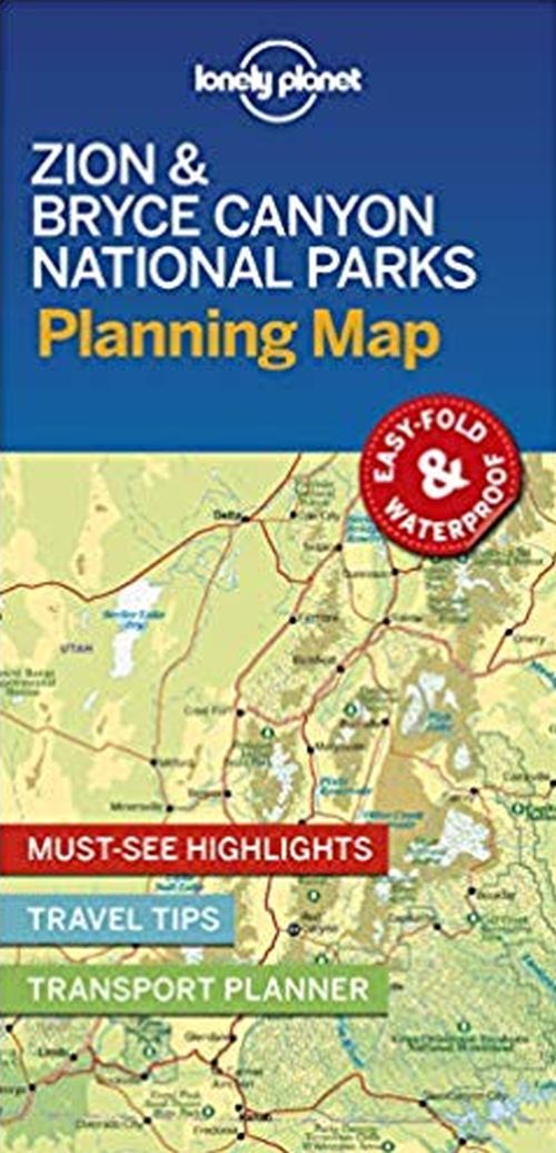 Lonely Planet Planning Map: Zion & Bryce Canyon National Parks (1st ed. Mar. 19)