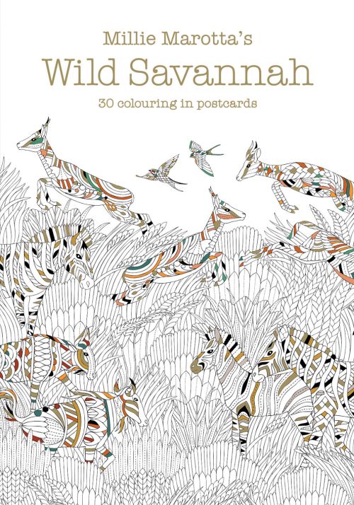 Millie Marotta's Wild Savannah Postcard Book: 30 colouring in postcards (PB)