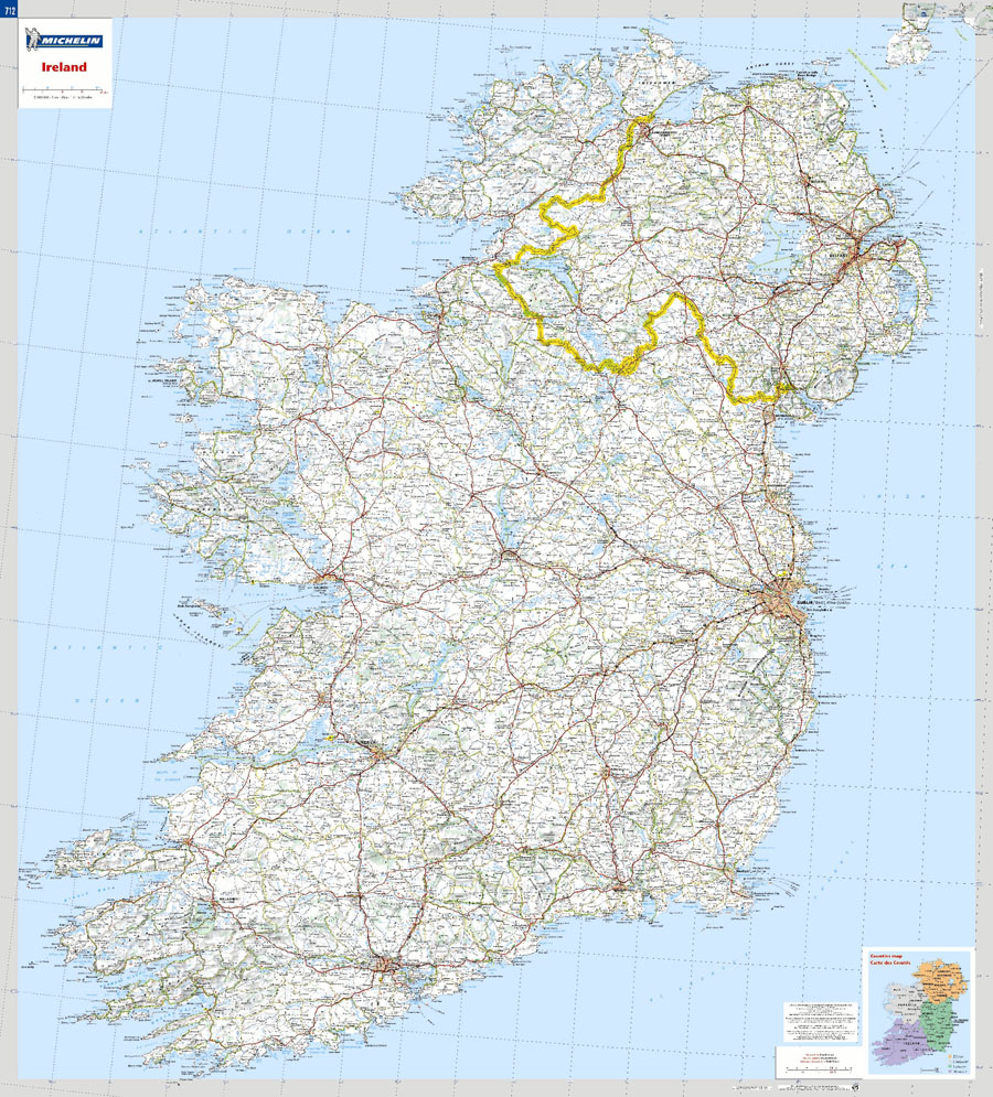 Ireland, Michelin 5712 (plano/lamineret)