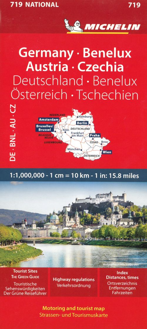 Germany, Benelux, Austria, Czech Republic, Michelin National Map 719