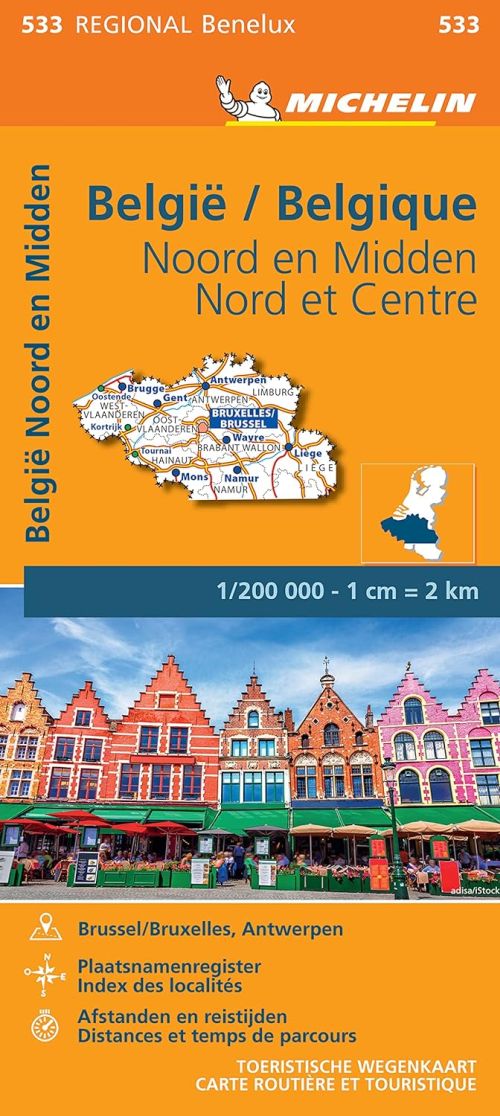 Michelin Benelux Blad 533: Belgium North and Central