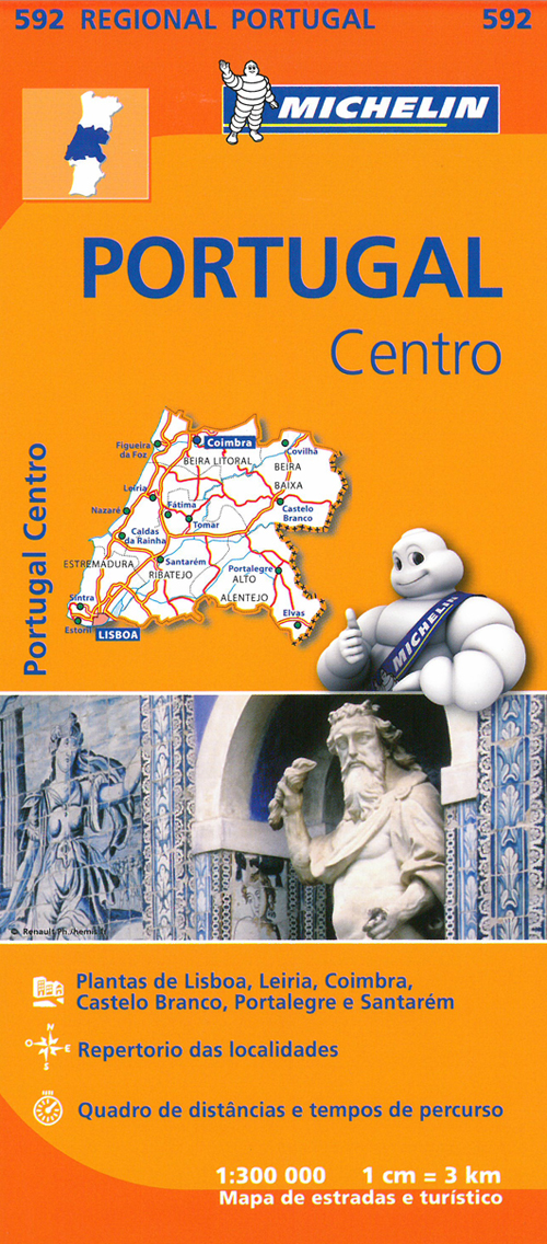 Michelin Portugal Blad 592: Portugal Centre 1:300.000
