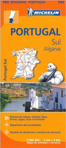 Michelin Portugal Blad 593: Portugal South, Algarve 1:300.000