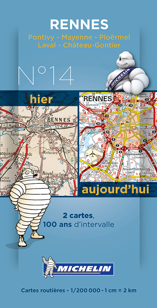 Michelin France Centenary Map 14: Rennes : Pontivy - Mayenne - Ploërmel, Laval - Château-Gontier
