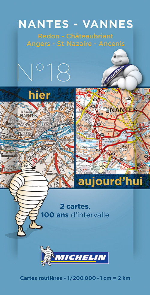 Michelin France Centenary Map 18: Nantes - Vannes : Redon - Chateaubriant, Angers - St-Nazaire - Ancenis