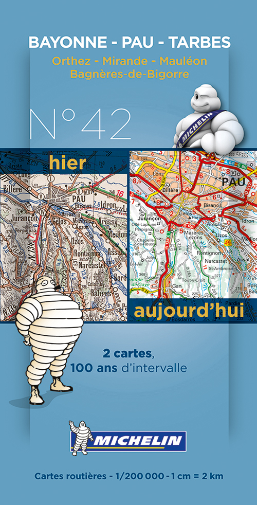 Michelin France Centenary Map 42: Bayonne - Pau - Tarbes : Orthez - Mirande - Mauleon, Bagnerez-de-Bigorre