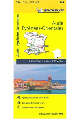 France blad 344: Aude, Pyrenees Orientales 1:150.000