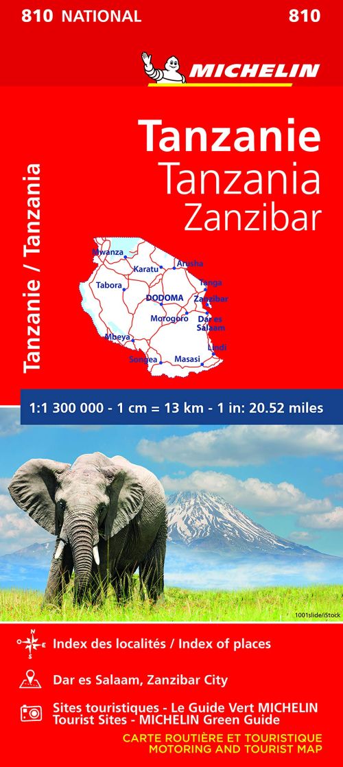 Tanzania & Zanzibar, Michelin National Map 810