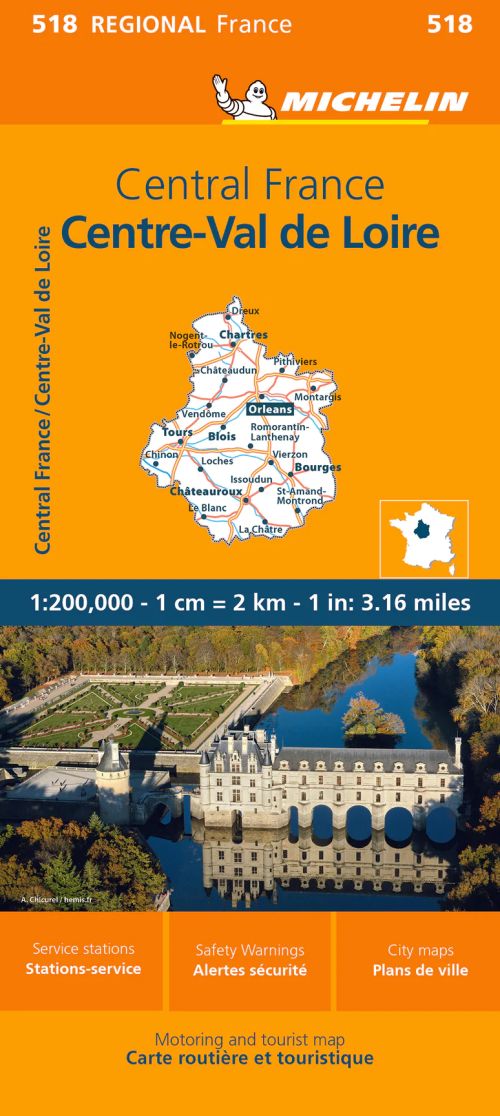 Michelin France blad 518: Central France - Central-Val de la Loire