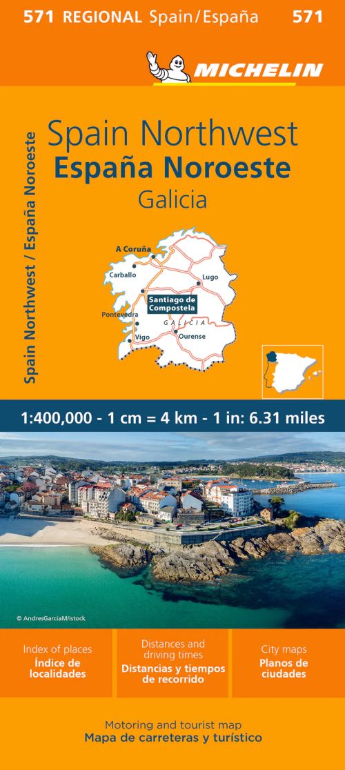 Michelin Spain Blad 571: Northwest Spain, Galicia