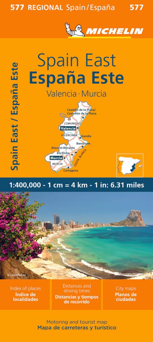 Michelin Spain Blad 577: Spain Central East: La Comunidad Valenciana, Murcia