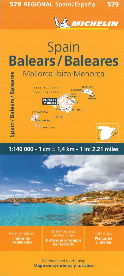 Michelin Spain Blad 579: Baleares: Mallorca, Menorca, Ibiza