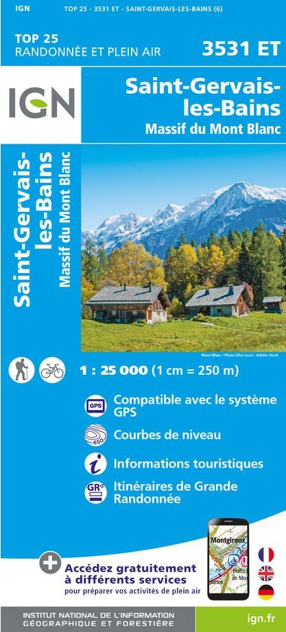 TOP25: 3531ET Saint-Gervais-Les-Bains, IGN (6th ed. Apr. 23)