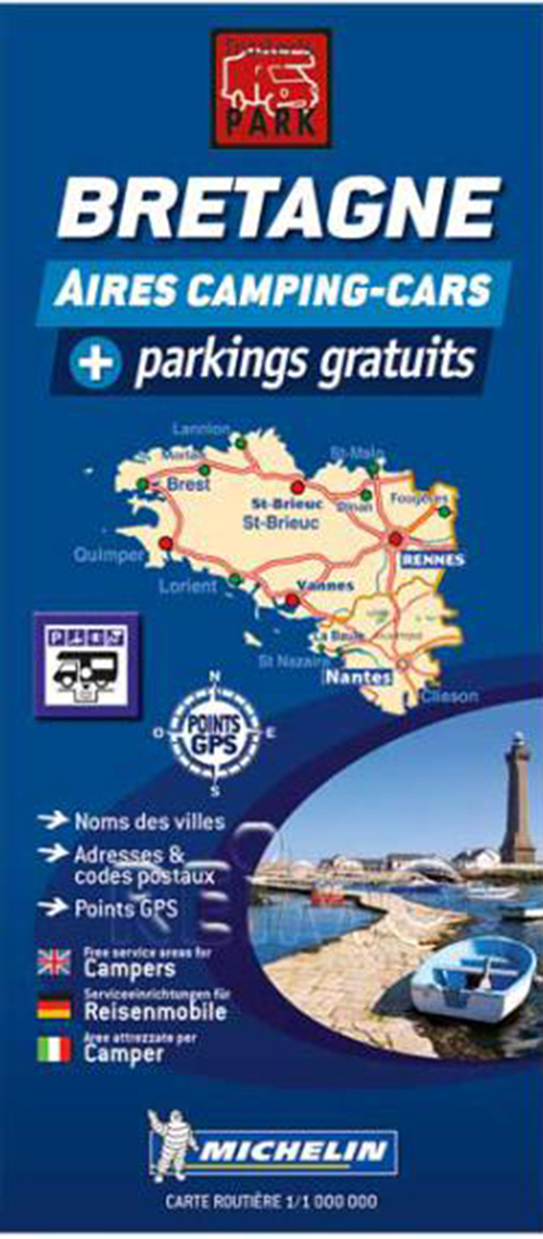 Brittany - Bretagne: Autocamper map - Aires camping-cars
