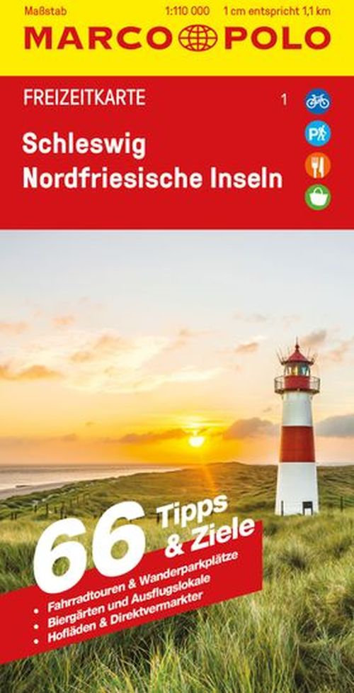 Schleswig, Nordfriesische Inseln, Marco Polo Freizeitkarte