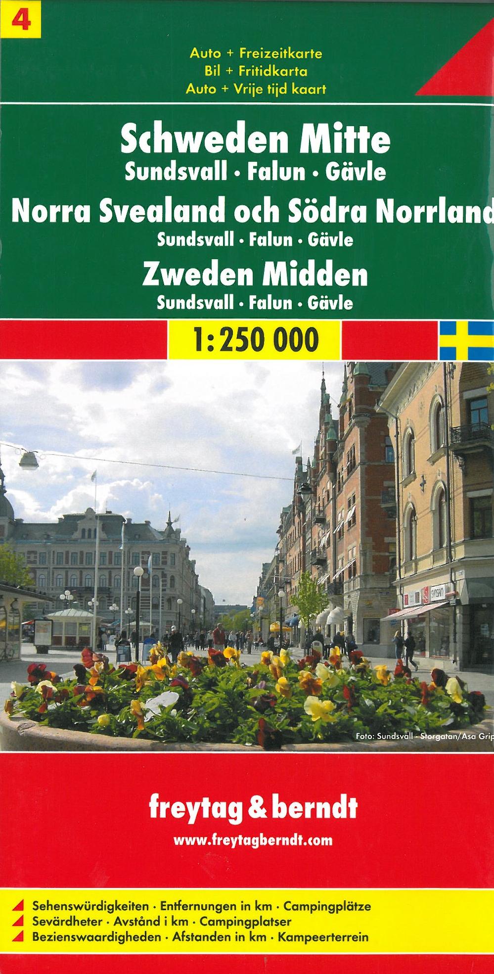 Schweden Mitte blad 4: Sundsvall-Falun-Gävle 1:250 000