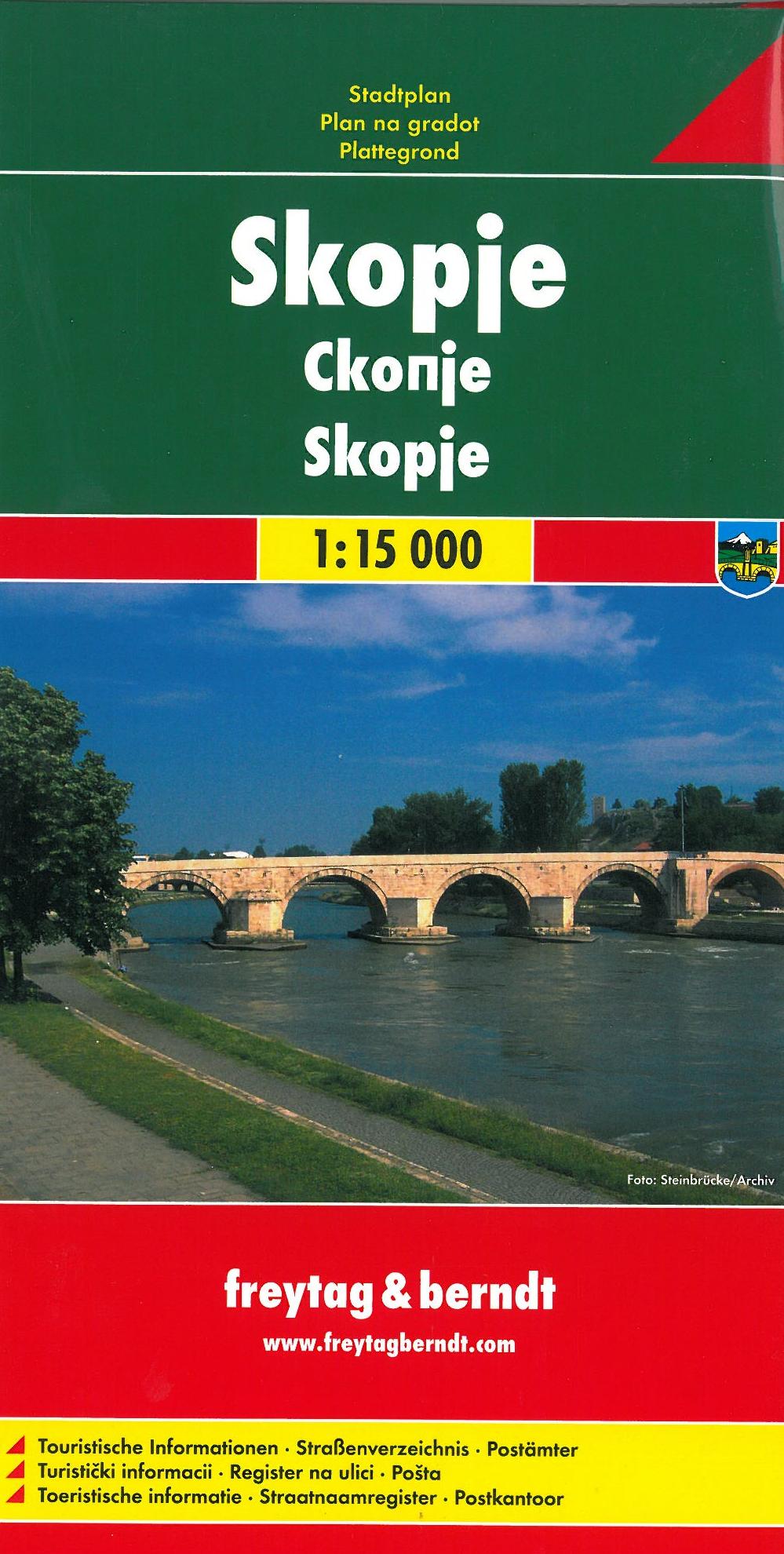 Skopje, Freytag  & Berndt Stadtplan 1:15 000