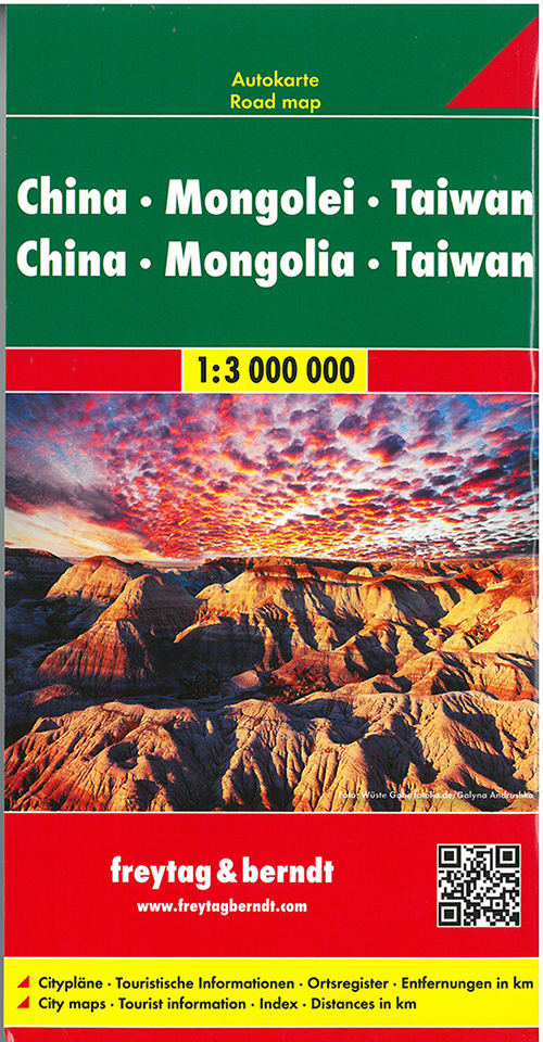 China, Mongolia, Taiwan, Freytag & Berndt Road Map