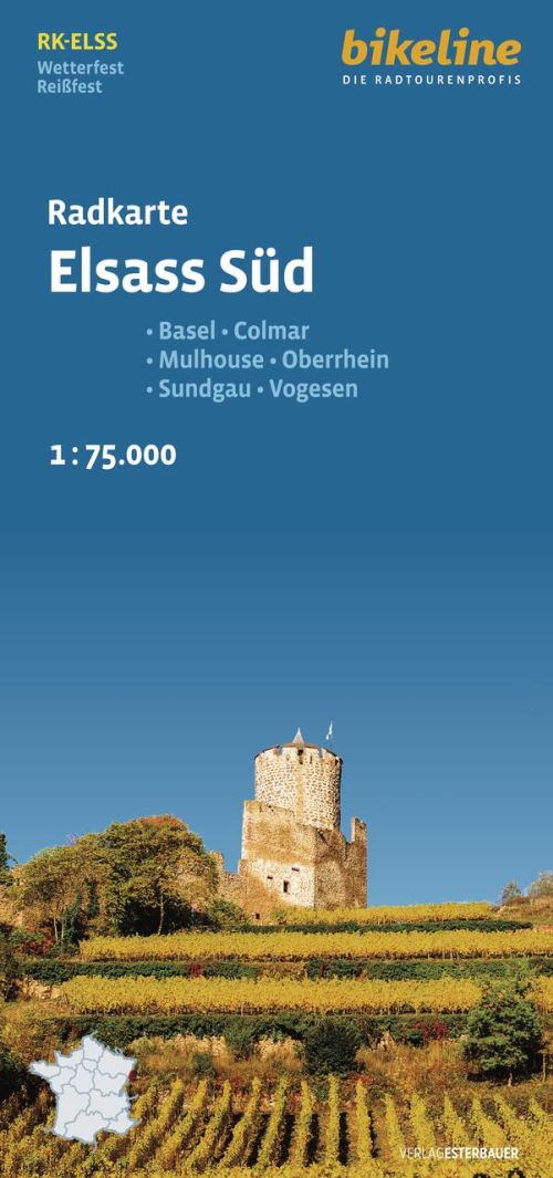 Elsass Süd, Radkarte: Basel, Colmar, Mulhouse, Oberrhein, Sundgau, Vogesen