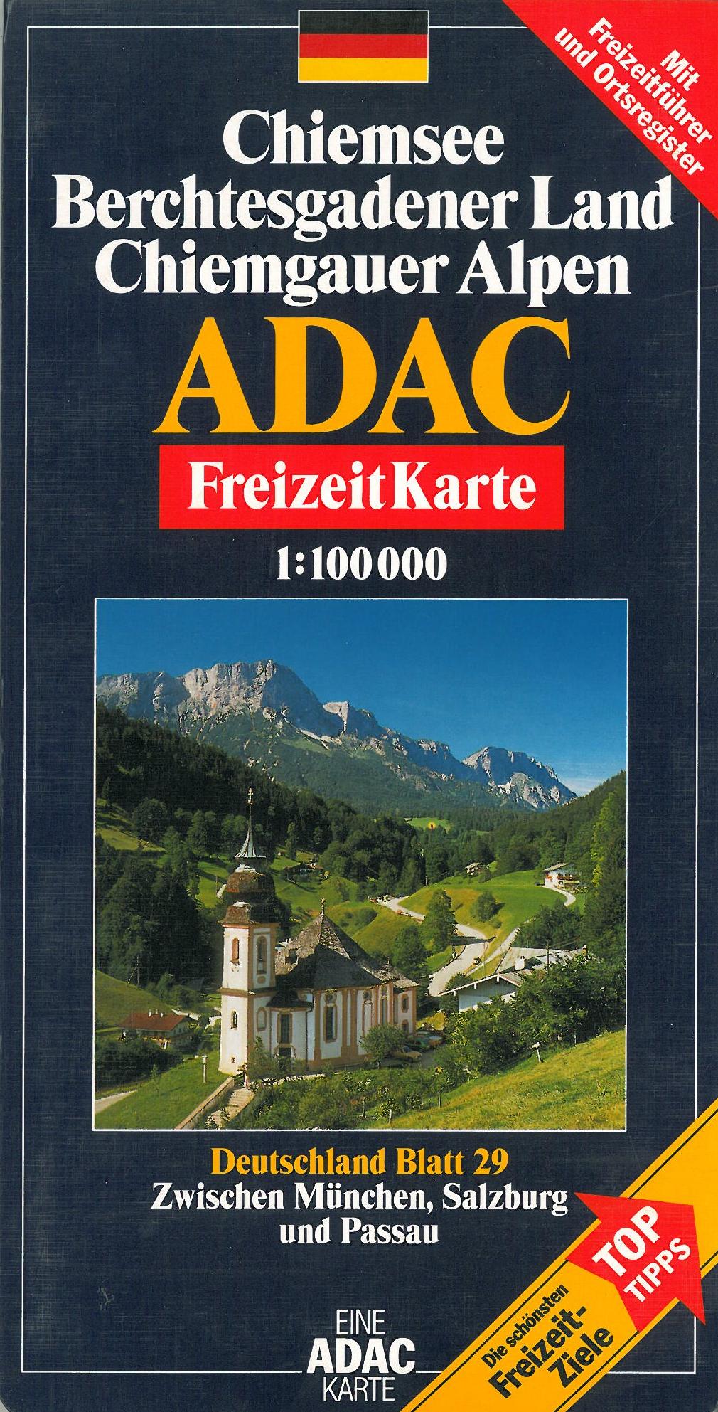 ADAC FreizeitKarte Deutschland Blad 29: Chiemsee, Chiemgauer Alpen, Berchtesgard