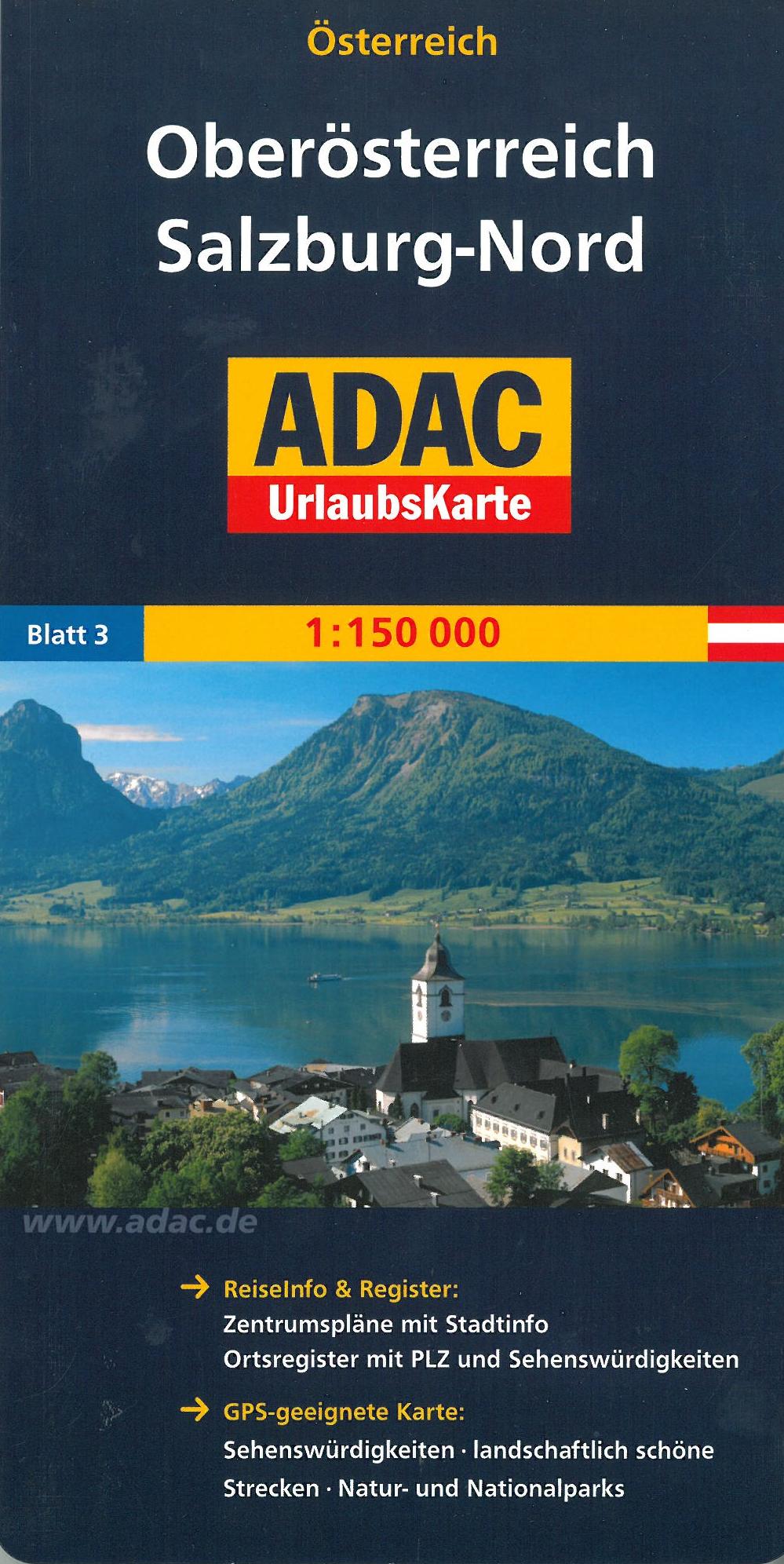 Österreich Urlaubskarte bl. 3: Oberösterreich, Salzburg-Nord 1:150.000