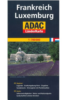 Frankreich Luxemburg, ADAC Länderkarte 1:700.000