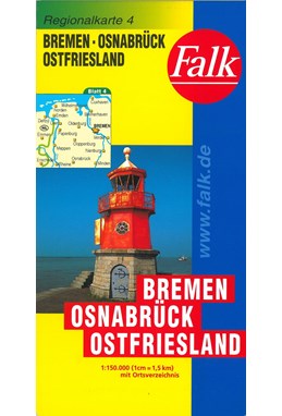 Falk Regionalkarten Deutschland Blad 4: Bremen / Osnabrück / Ostfriesland