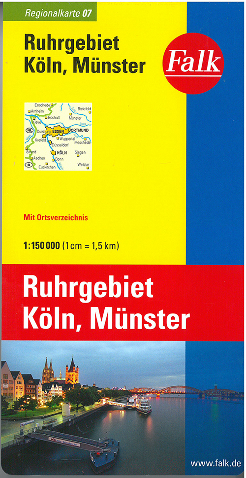 Falk Regionalkarten Deutschland Blad 7: Ruhrgebiet - Köln - Münster