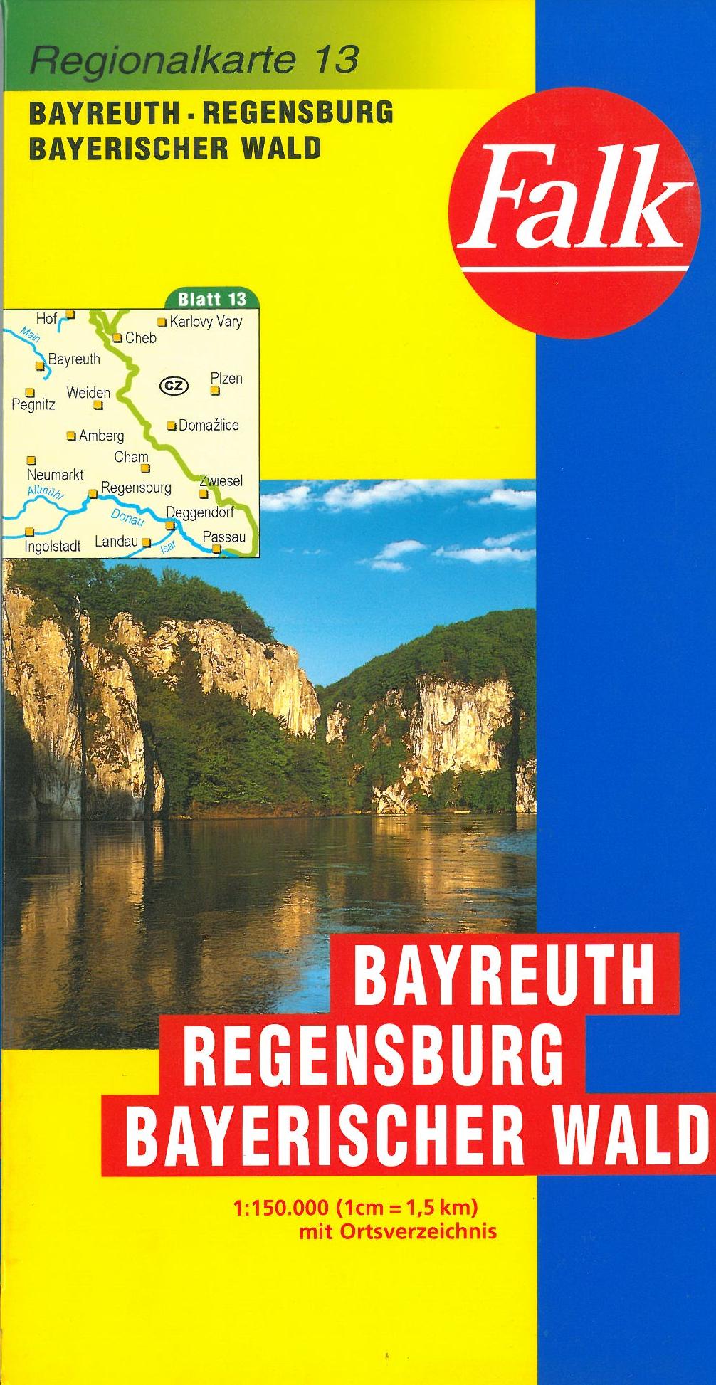 Falk Regionalkarten Deutschland Blad 13: Bayreuth / Regensburg / Bayerischer