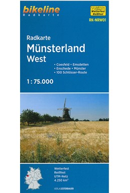 Radkarte Münsterland West: Coesfeld, Emsdetten, Enschede, Münster, 100 Schlösser-Route