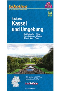 Radkarte Kassel und Umgebung: Bad Karlshafen, Fritzlar, Hess. Lichtenau, Warburg, Diemel, Eder, Fulda, Bikeline blatt 64