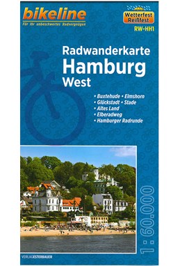 Radwanderkarte Hamburg West: Buxtehude, Elmshorn, Glückstadt, Stade, Altes Land, Elberadweg, Hamburger Radrunde