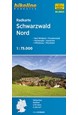Radkarte Schwarzwald Nord: Bad Wildbad, Karlsruhe, Nagold, Pforzheim, Heckengäu, Oberrhein