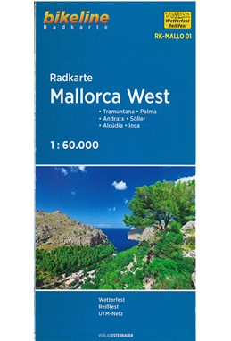 Radkarte Mallorca West: Tramuntana, Palma, Andratx, Sóller, Alcúdia, Inca
