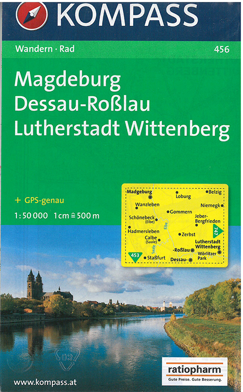 Magdeburg Dessau-Rosslau Lutherstadt Wittenberg, Kompass Wanderkarte 456