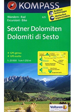 Sextner Dolomiten/Dolomiti di Sesto, Kompass Wanderkarte 625 1:25 000