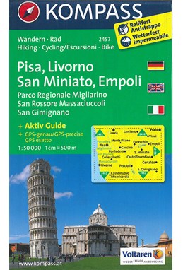 Pisa, Livorno, San Miniato, Empoli: Parco Regionale Migliarino, San Rossore Massaciuccoli, San Gimignano*, Kompass 2457