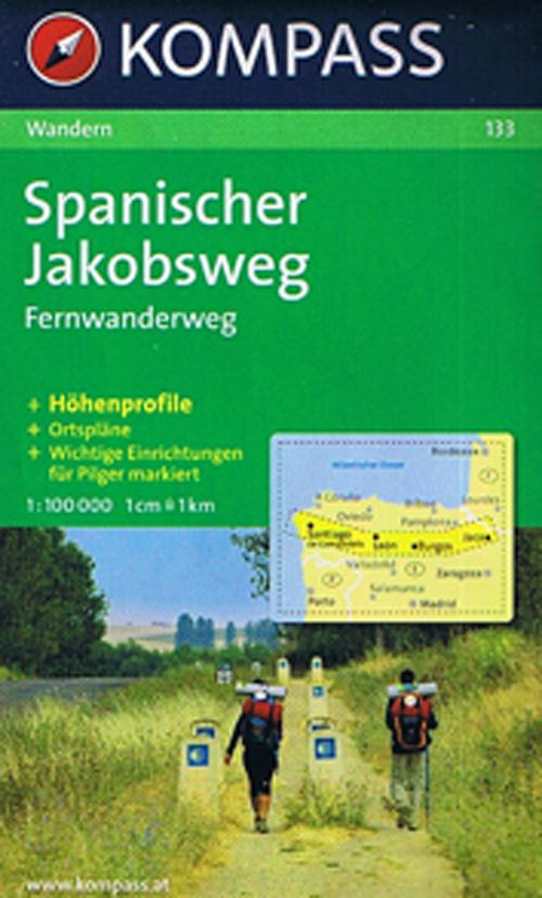 Spanischer Jakobsweg Fernwanderweg, Kompass Wanderkarte 133