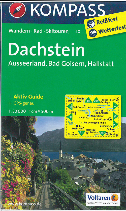 Dachstein, Ausseerland, Bad Goisern, Hallstatt, Kompass Wandern- Rad- & Skikarte 20