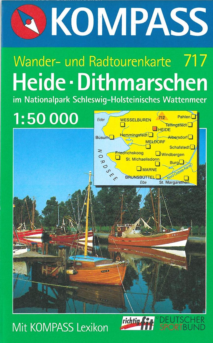 Heide-Dithmarschen im Naturpark Schleswig-Holsteinisches Watten, Kompass wanderkarte 717